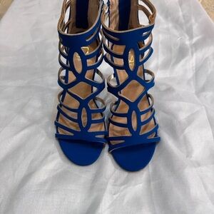 Elegant Blue Strappy Heels